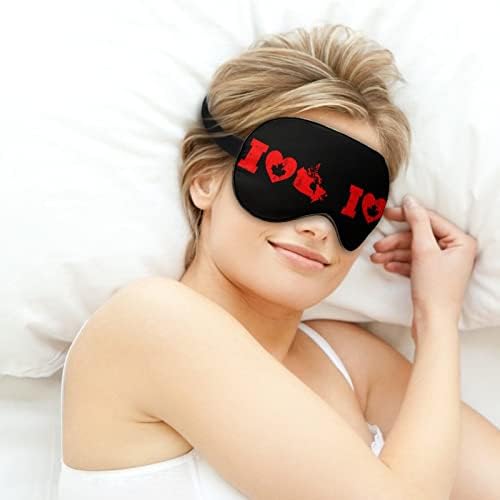 Obožavam kanadsku kartu maska ​​za spavanje Izdržljive prekrivače maske za očnjake s mekim očima s podesivim remenom za muškarce