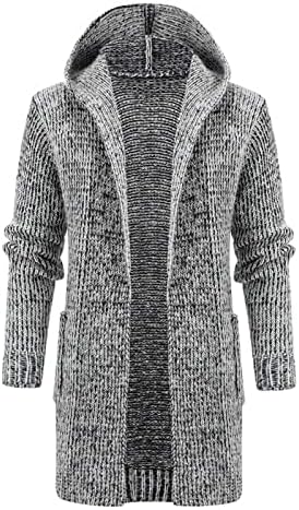 Muška kapuljača kardigan rebrasta pletenica midi džempera jesenski zima topla vuna linija rog gumb Down pleteni kaputi jakna