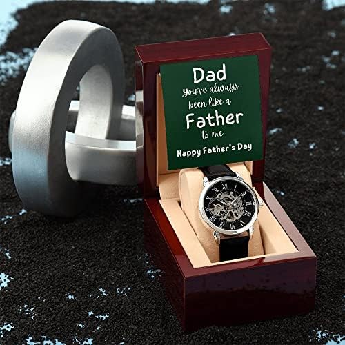 Poput oca Openwork Watch - Poklon za Dan očeva - luksuzni poklon za tatu - Smiješan poklon za tatu - kožni bend Watch, muški otvoreni