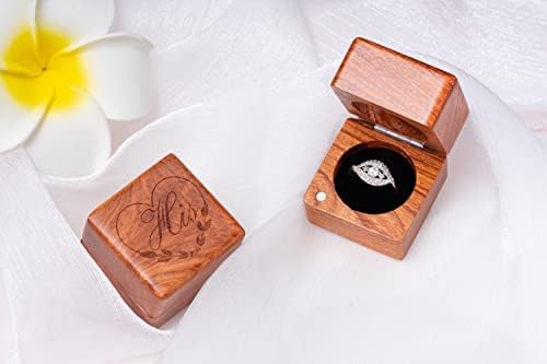 Njegov i njezin držač prstena - Ručno izrađena kutija za prsten za vjenčanje za vjenčane kutije za prstenove male ugravirane za angažman/prijedlog,