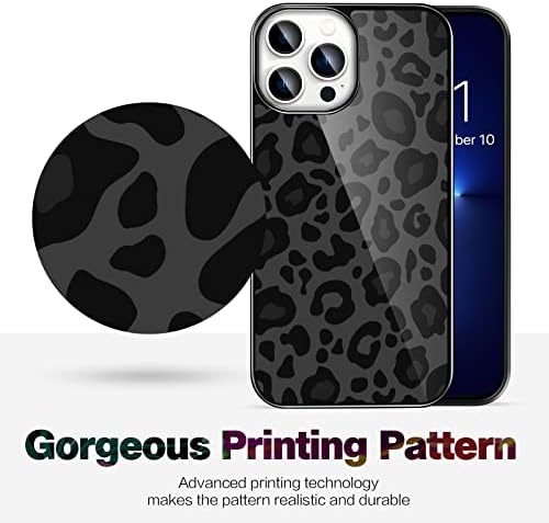 Gultmee [3 u 1 dizajniran za iPhone 13 Pro Max Case Slatki Cheetah leopard uzorak Tekst za zaštitni šok za zaštitni stakleni zaštitni