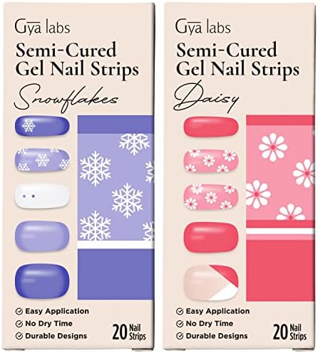 GYA LABS Naljepnice za nokte - dugotrajni nokti za žene - polusute trake za nokte - naljepnice za nokte za umjetnost za nokte | Sezonske