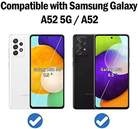 Slučaj Qhohq za Samsung Galaxy A52 4G/5G 6,5 s 2 pakiranog zaštitnika zaslona, ​​[360 ° rotirajuće stalak] [5 puta vojni stupanj zaštite