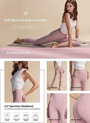 TSLA ženskog trbuha za kontrolu joge hlače s visokim strukom i trčanjem joga gamaša s prikladnim džepovima za vježbanje