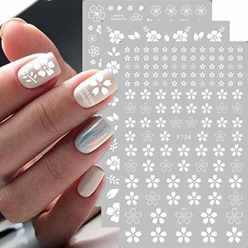 Naljepnice za nokte Japanska 3D serija ljepila za leđa male naljepnice za nokte bijele i zlatne naljepnice za nokte za nokte