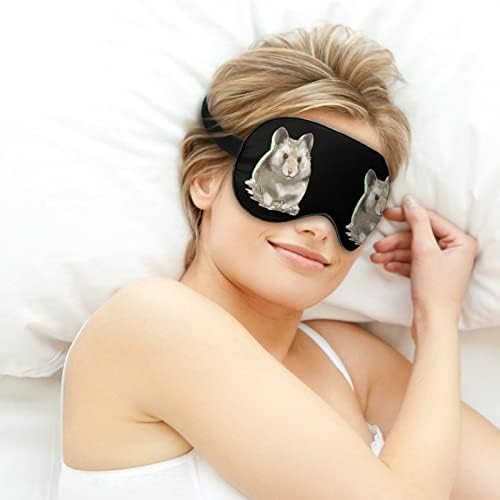 Slika hrčka Smiješna maska ​​za oči za spavanje meka sljepog začina s podesivim nosačem za muškarce za muškarce